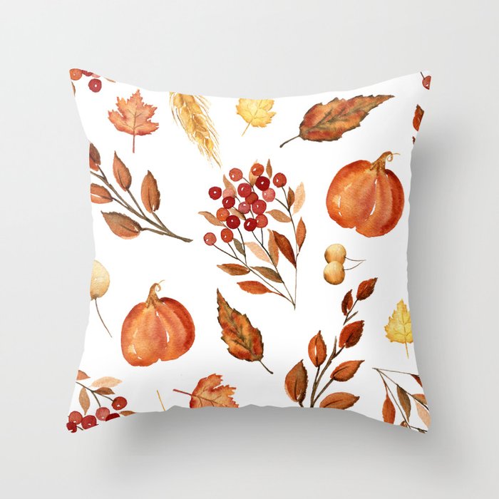 Wheat and Berries Throw Pillow