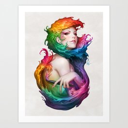 Angel of Colors Art Print