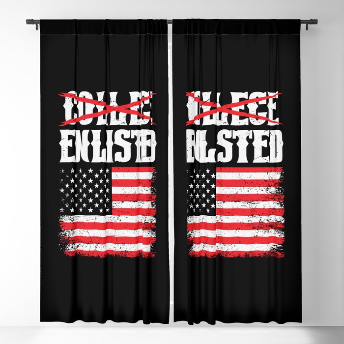 College Enlisted Funny Patriotic Blackout Curtain