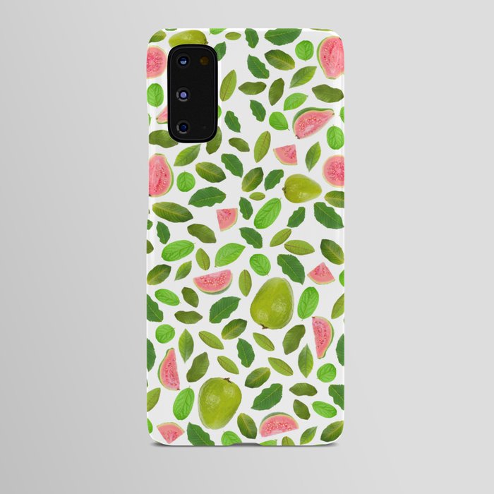 Guava and leaves - Pink and green Android Case