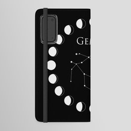 Gemini Zodiac, Black and White Android Wallet Case