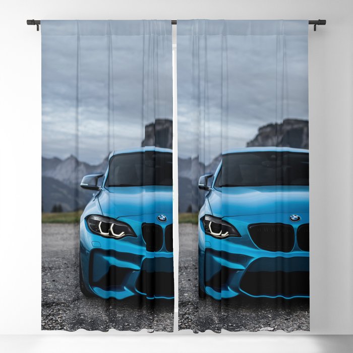 Sports Car Blue Blackout Curtain by Groppo