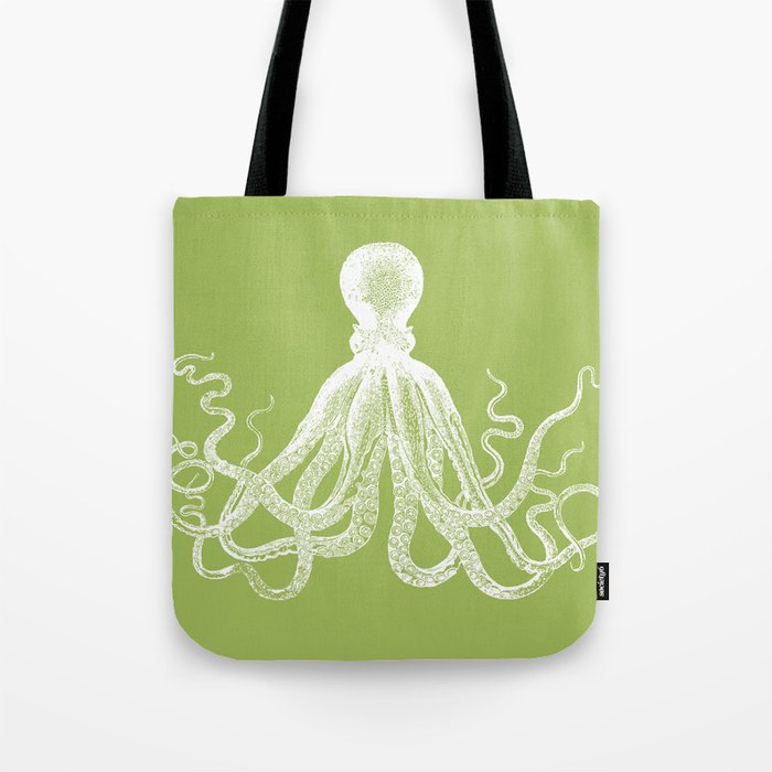 Octopus in Spring Green Tote Bag