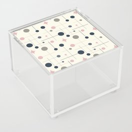 Mid Century Modern Abstract Retro Vintage Style Navy Blue, Blush Pink and Grey Acrylic Box