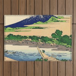 Hokusai -36 views of the Fuji  28 Shore of Tago Bay, Ejiri at Tokaido Outdoor Rug