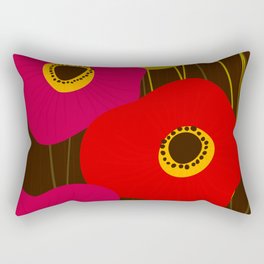 Red Poppy Flowers by Friztin Rectangular Pillow