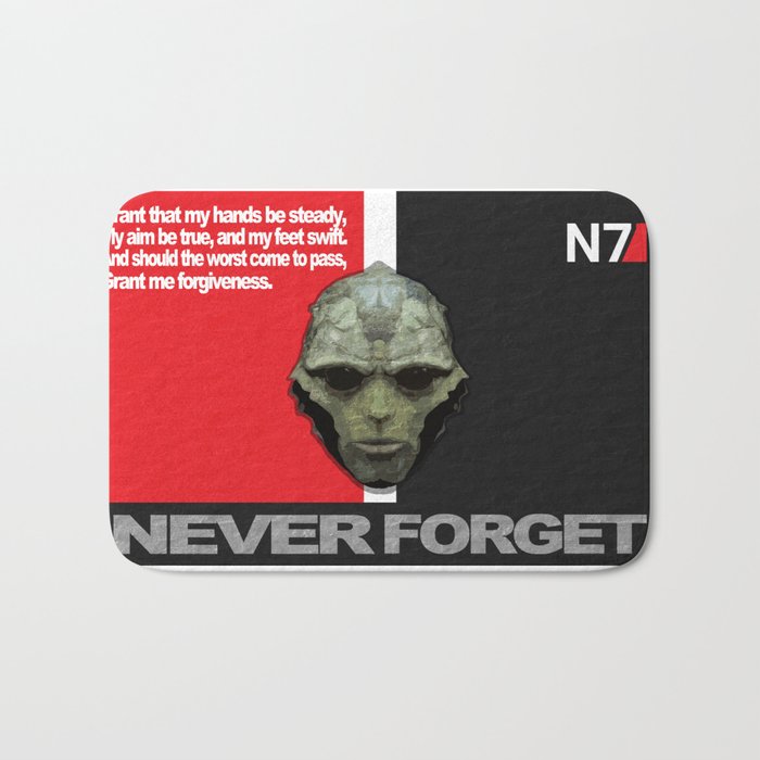 NEVER FORGET - Thane Krios - Mass Effect Bath Mat