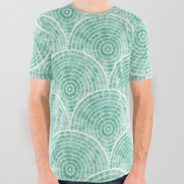 Watercolour fan - green All Over Graphic Tee