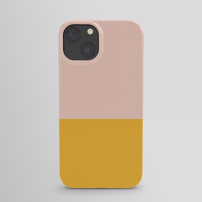 Color Block Blush Pink Mustard Yellow iPhone Case