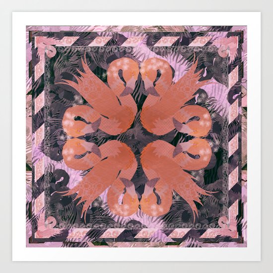 Flamingos Art Print