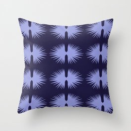 Leaf Head Lilac and Navy Throw Pillow