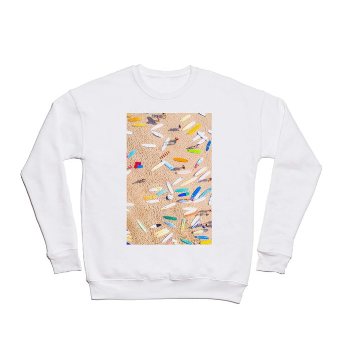 Surfboards Laying on the Beach Crewneck Sweatshirt