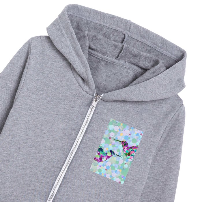 Colorful Hummingbird Art Beachy Beach Mosaic Kids Zip Hoodie