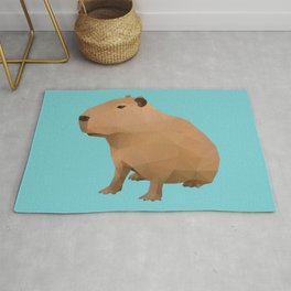 Capybara Polygon Art Area & Throw Rug