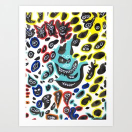 Sweet Little Monsters Pattern for Kids Art Print