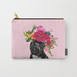 Rose Flower Crown French Bulldog in Pink Carry-All Pouch