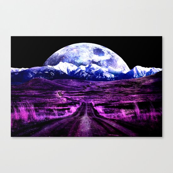 Highway to Eternity (moon mountain) Fuchsia Canvas Print
