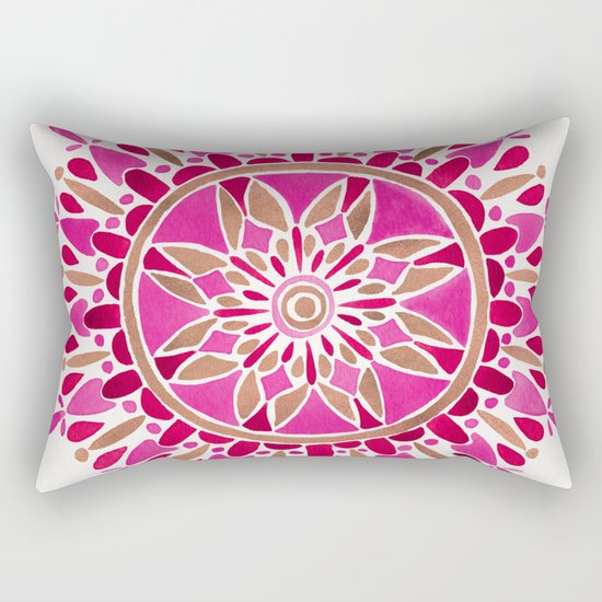 Mandala – Pink & Rose Gold Rectangular Pillow