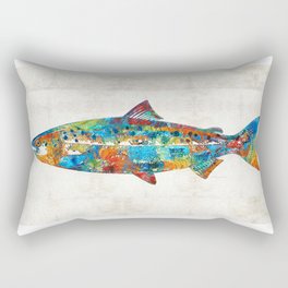 Fish Art Print - Colorful Salmon - By Sharon Cummings Rectangular Pillow