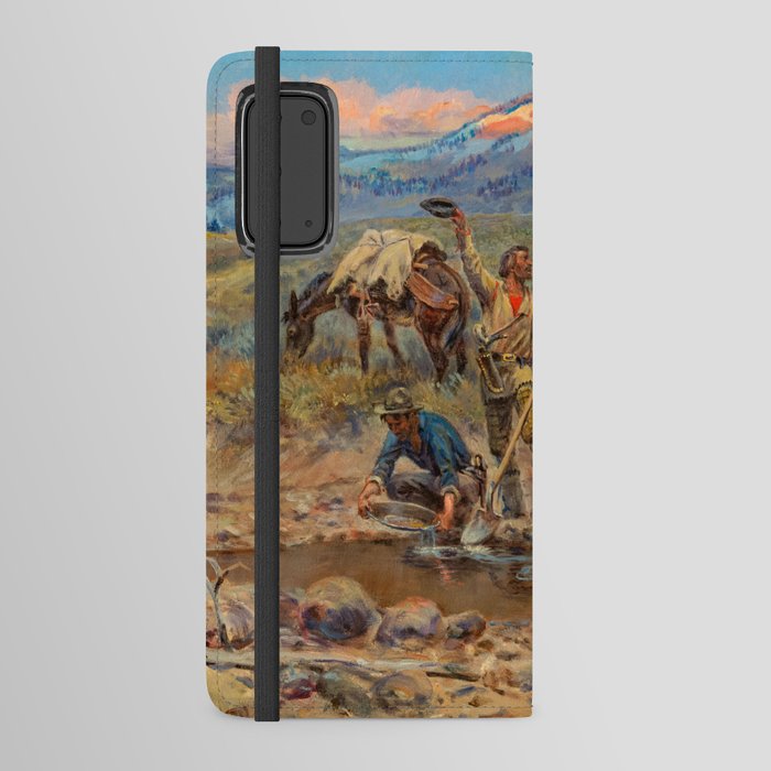 Pay Dirt, The Discovery of Last Chance Gulch by Charles Marion Russell Android Wallet Case