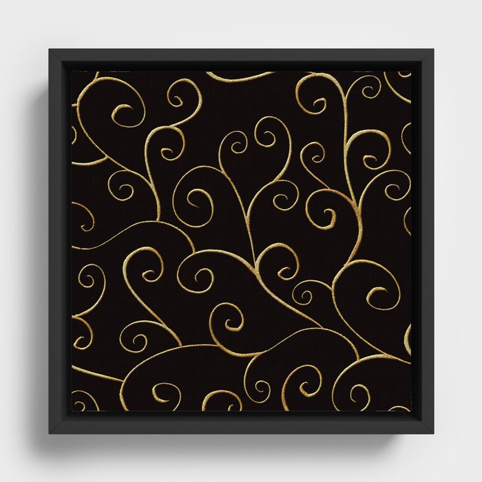 Baroque Style Seamless Pattern Ornament Background. Elegant Luxury Fashion Texture Framed Canvas