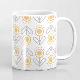 Minimalist Ochre Yellow Floral  Coffee Mug