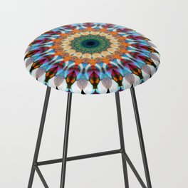 Joy Dance - Bright Colorful Mandala Art Bar Stool