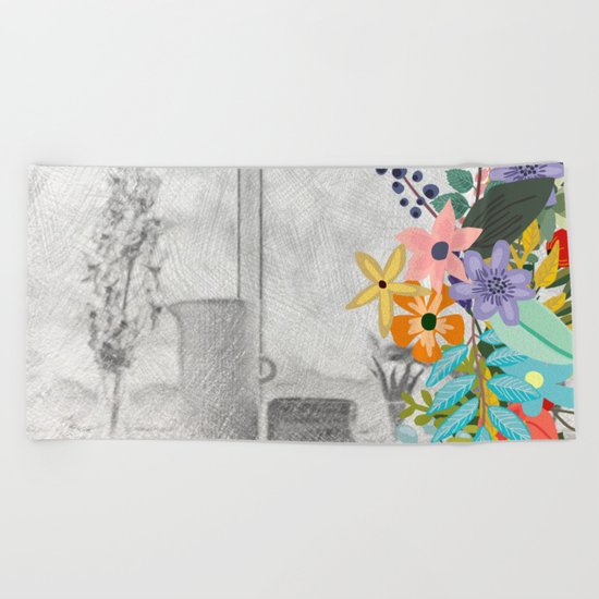 Flowers bouquet #12 Beach Towel