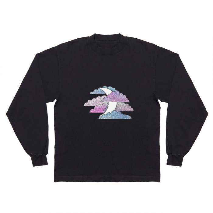 Subtle Pride Moon and Clouds Long Sleeve T Shirt
