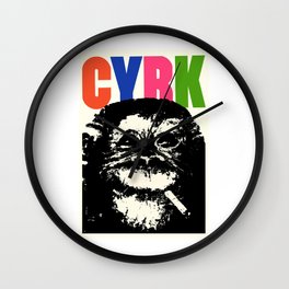 1964 CYRK Smoking Chimpanzee Polish Circus Poster Wall Clock | Poland, Circusposter, Smokingmonkey, Chimp, Circus, Graphicdesign, Cirque, 1964, Polishadvertising, Chimpanzee 