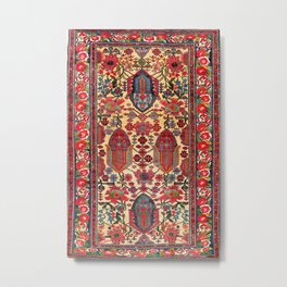 Bakhtiari West Persian Carpet Print Metal Print | Carpet, Cypresses, Vintage, Tribal, Color, Antique, Rug, Geometric, Bohemian, Nomad 
