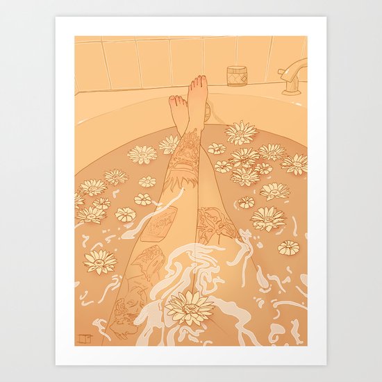 Flower Bath 10 (censored version) Art Print