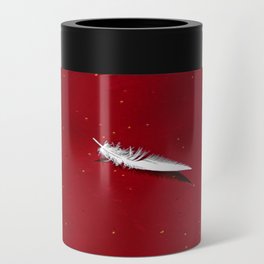 feather floating in red bloody water abstract beautiful surreal shot Can Cooler