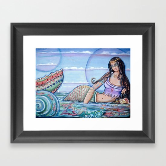Mermaid and Water Nymph Framed Art Print