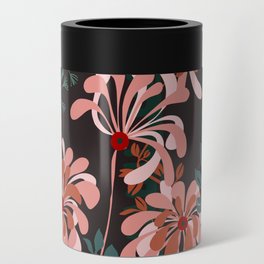 Alfons Mucha would love this flowers – taupe Can Cooler