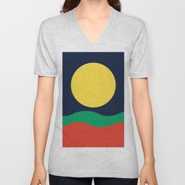 Bright & Bold Modern Abstract Landscape V Neck T Shirt