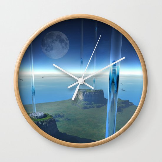 space elevator - babylon transfer station Wall Clock