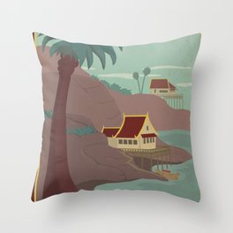 Ember Island Travel Poster Throw Pillow