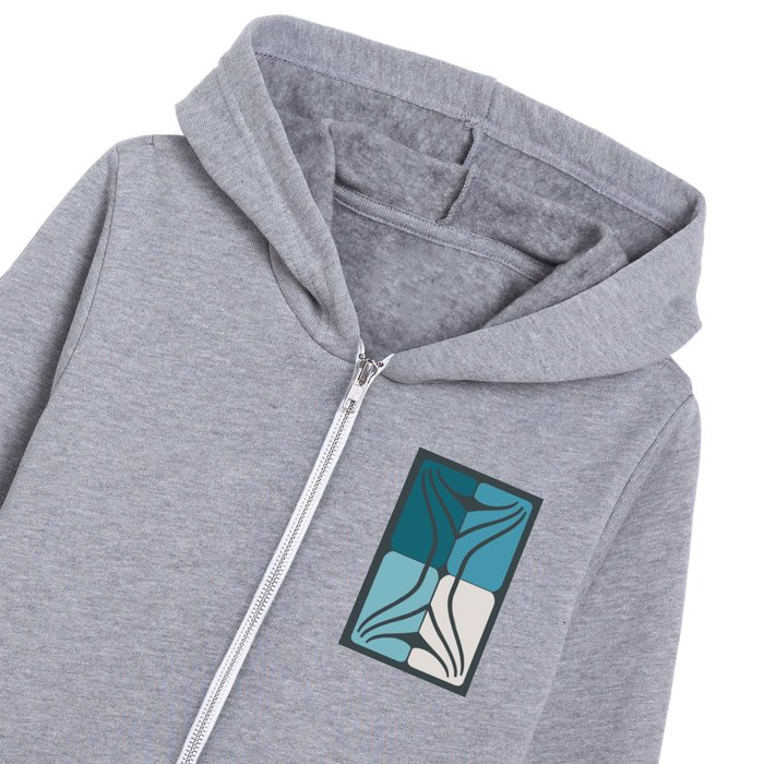 Abstract aquamarine art nouveau Kids Zip Hoodie