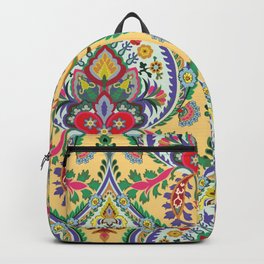Turkish decorative seamless pattern. Vintage Islamic colorful motif illustration in modern theme. Traditional folk artwork. Rococo wall. Exotic motif design hand drawn art, Mughal background Backpack