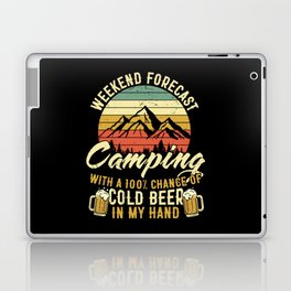 Funny Weekend Forecast Camping Beer Laptop Skin