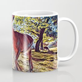 Deer Photo Bomb - Realistic Deer Drawing Mug