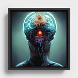 Cybernetic God Framed Canvas