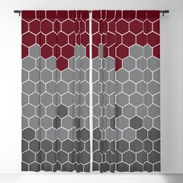 Honeycomb Red Gray Grey Hive Blackout Curtain