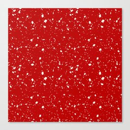 Red Terrazzo Seamless Pattern Canvas Print