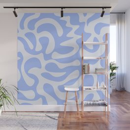 Abstract Mid century Modern Shapes pattern - Purple and White Wall Mural