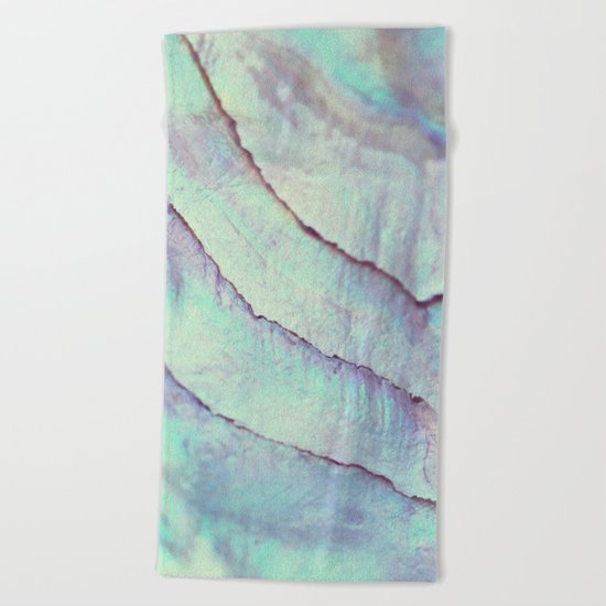 IRIDISCENT SEASHELL MINT by Monika Strigel Beach Towel