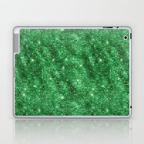 Green Diamond Studded Glam Pattern Laptop & iPad Skin