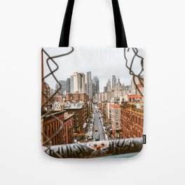 NYC Through the Fence | Travel Photography in New York City Tote Bag