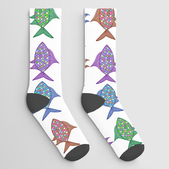 School of Fish Pattern 2 Socks